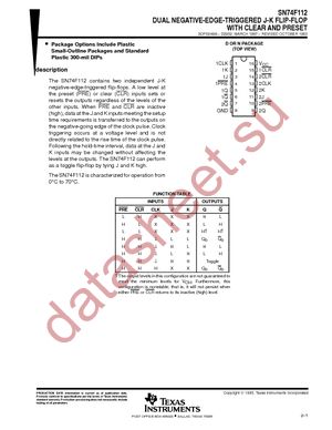 SN74F112D datasheet  